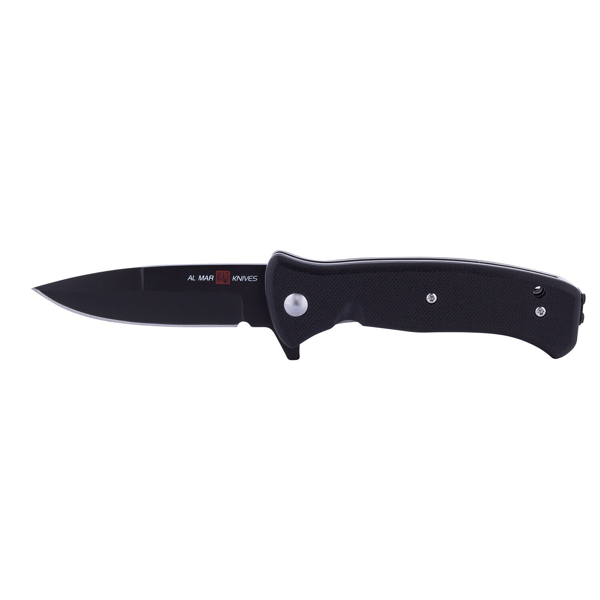 Sunex Tools Al Mar Mini SERE 2020 Folding Knife — 3in. Blade, Black G-10 Handles, Deep Carry Pocket Clip, Model# AMK2204